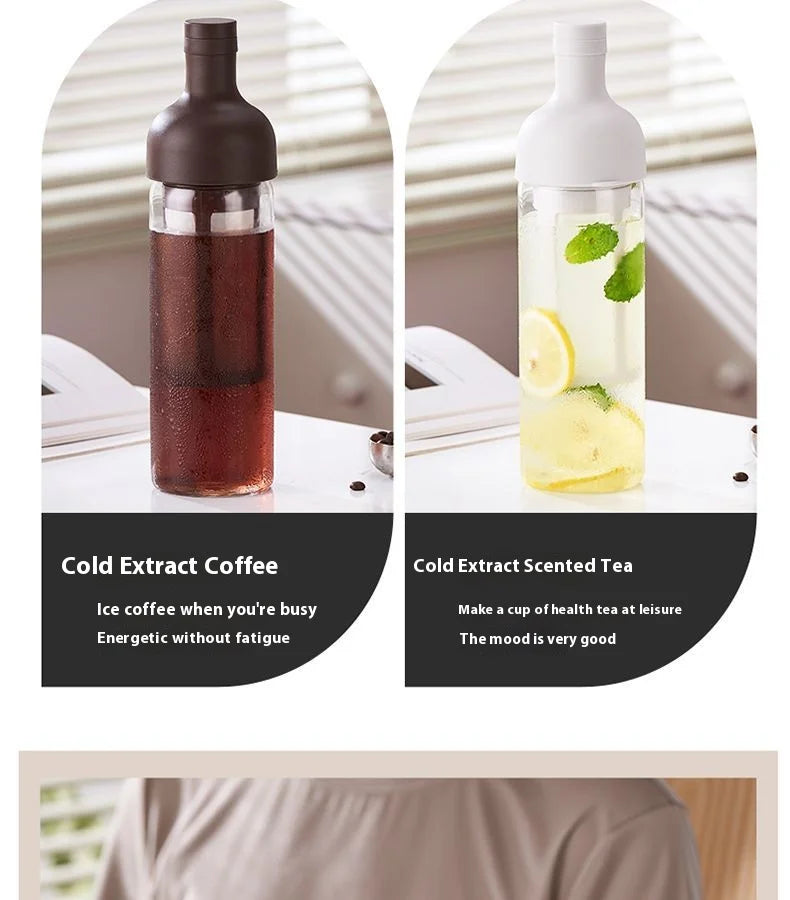GIANXI Cold Brew Coffee Maker Home Cold Kettle Portable non-leaking Tea Cold Brew Cup Ice Drop Kettle Cold Brew Fruit Teapot
