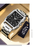 LIGE Fashion Business Watch Men Square Sport Waterproof Watches For Men Top Brand Luxury Military Quartz Chronograph Wristwatch