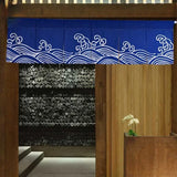 Japanese Style Ocean Wave Horizontal Curtain Sushi Restaurant Noren Curtain Restaurant Kitchen Curtain Bar Home Decoration