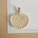 Handmade Woven Cattail Leaf Fan Summer Heart-shaped Mini Fan Small Fan for DIY Floral Bouquet Materials Home Decoration