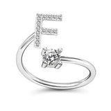 LATS Zircon Initial A-Z Letter Rings for Women Girl Adjustable Opening Ring Name Alphabet Female Wedding Fashion Jewelry Gift