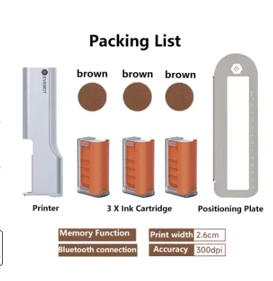 Coffee Latte Inkjet Printer Handheld EVEBOT Printpen Print Size 26*1000 MM DIY Custom Printing With Auxiliary Ruler for Cafes