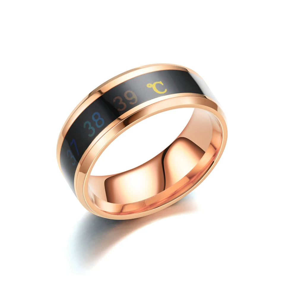 FSUNION 2025 New Arrival Titanium Steel Intelligent Temperature Sensitive Rings For Women Men Waterproof Jewelry Wedding Gifts