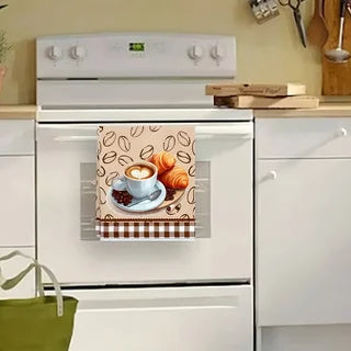 2-Piece Set of Coffee and Bread Themed Kitchen Towels, Dish Towels, Hand Towels, Kitchen Decorative Towels, Neighbor Gifts, Sweet Housewarming Gifts for Friends, Mom Gifts, Friend's Birthday Gifts.