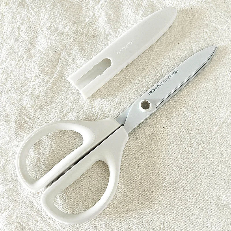 KOKUYO SAXA Curved Scissors for Effortless Cutting Non-stick Fluorine/Titanium Coated Safety Round Tip Portable Safe Craft Tools
