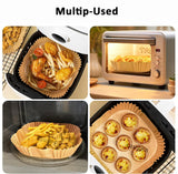 Air Fryer Paper Liners 50/100pcs Oil-Proof Isolation Paper Tray Disposable Paper Liners  For Air Fryer BBQ Baking Paper