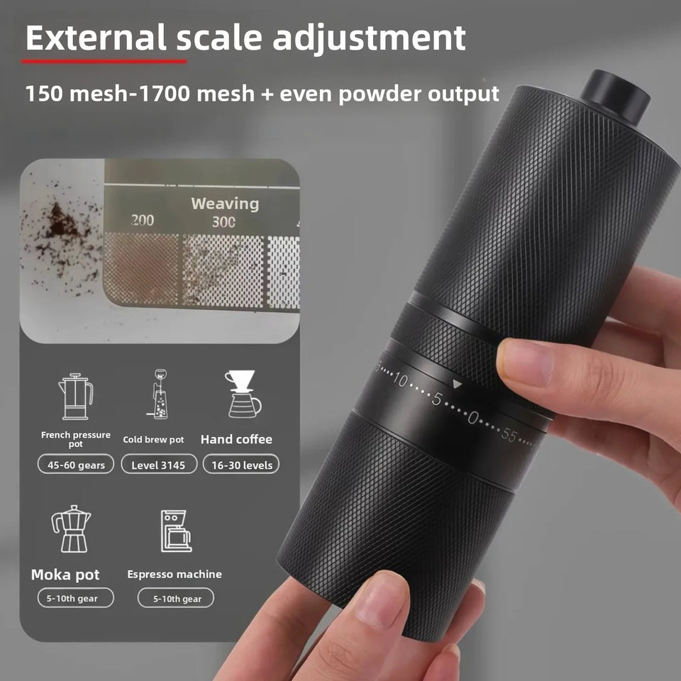 High - Quality Hand - Cranked Coffee Grinder with Steel Core for Precise Manual Coffee Bean Grinding and Fine Powdering
