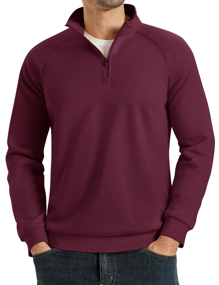 TACVASEN Heavyweight Quarter Zip Pullover Mens Winter Sherpa Lined Athletic Warm Sweatshirt Casual 1/4 Zip Golf Fleece Sweater