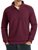 TACVASEN Heavyweight Quarter Zip Pullover Mens Winter Sherpa Lined Athletic Warm Sweatshirt Casual 1/4 Zip Golf Fleece Sweater