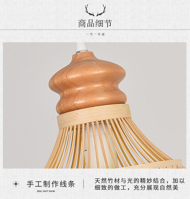 Bamboo Artwork Chandelier Lantern Tea Room Restaurant Restaurant Hot Pot Restaurant Japanese Style Retro Zen