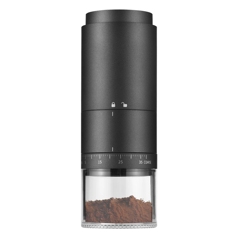 Portable Coffee Bean Grinder with 38 Grinding Setting Digital Power Display 5 Blades Ceramic Conical Burr One Button Start