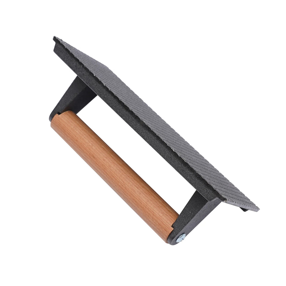 Kitchen Heavy Cast Flat Iron Steak Weight/Bacon Press with Wooden Handle Heavy-Weight Grill Press Commercial Grade Burger