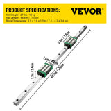 VEVOR HGR20 2PCS Linear Guide Rails 600-2000MM 4PCS Slide Blocks RM1605 Ballscrew W/ Ball Nut BF12/BK12 Nut for CNC DIY Routers