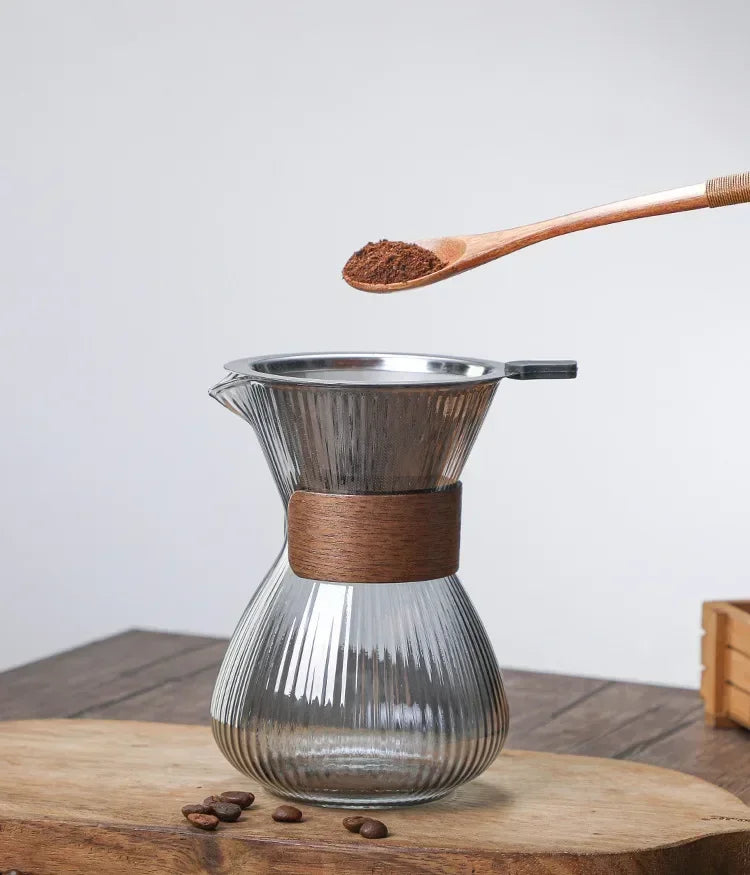 Hand Brewed Glass Coffee Sharing Pot Barista Tools Household Filter Coffee Pot Set Coffeeware Teaware Coffe Accessories