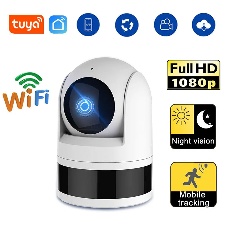 Tuya WiFi Camera 1080P HD Indoor Security Monitor Smart Life APP Real-time Surveillance Camera Supports Two-way Voice Intercom