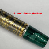 Lemon M2S China Four Great Beasts Acrylic Piston Fountain Pen Blade Long Knife Nib Hand-Polished Writing Luxury Stationery Gift