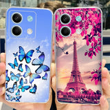 For Xiaomi Redmi Note 13 4G Case Cute Cat Butterfly Cover Soft Silicone Phone Case For Redmi Note 13 Pro Plus Note13 Full Bumper