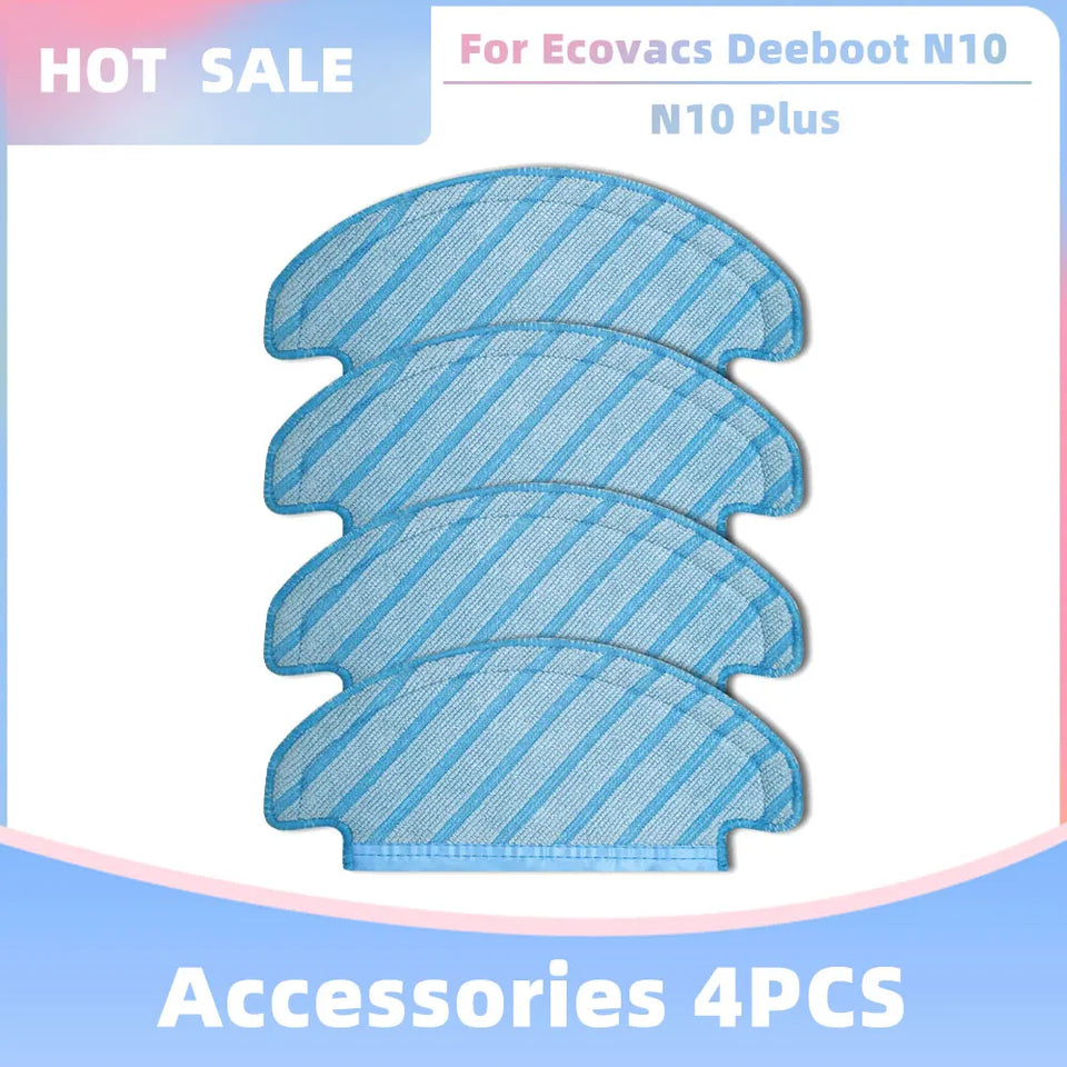 Compatible for Ecovacs Deeboot N10 / N10 Plus Replacement Accessories Parts Main Side Brush Hepa Filter Dust Bag Mop Cloth