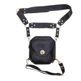 Punk Retro PU Waist Bag Casual Small Square Hip Packs For women's Crossbody Cross Multi-function Outdoor Leg Phone Pouch NEW