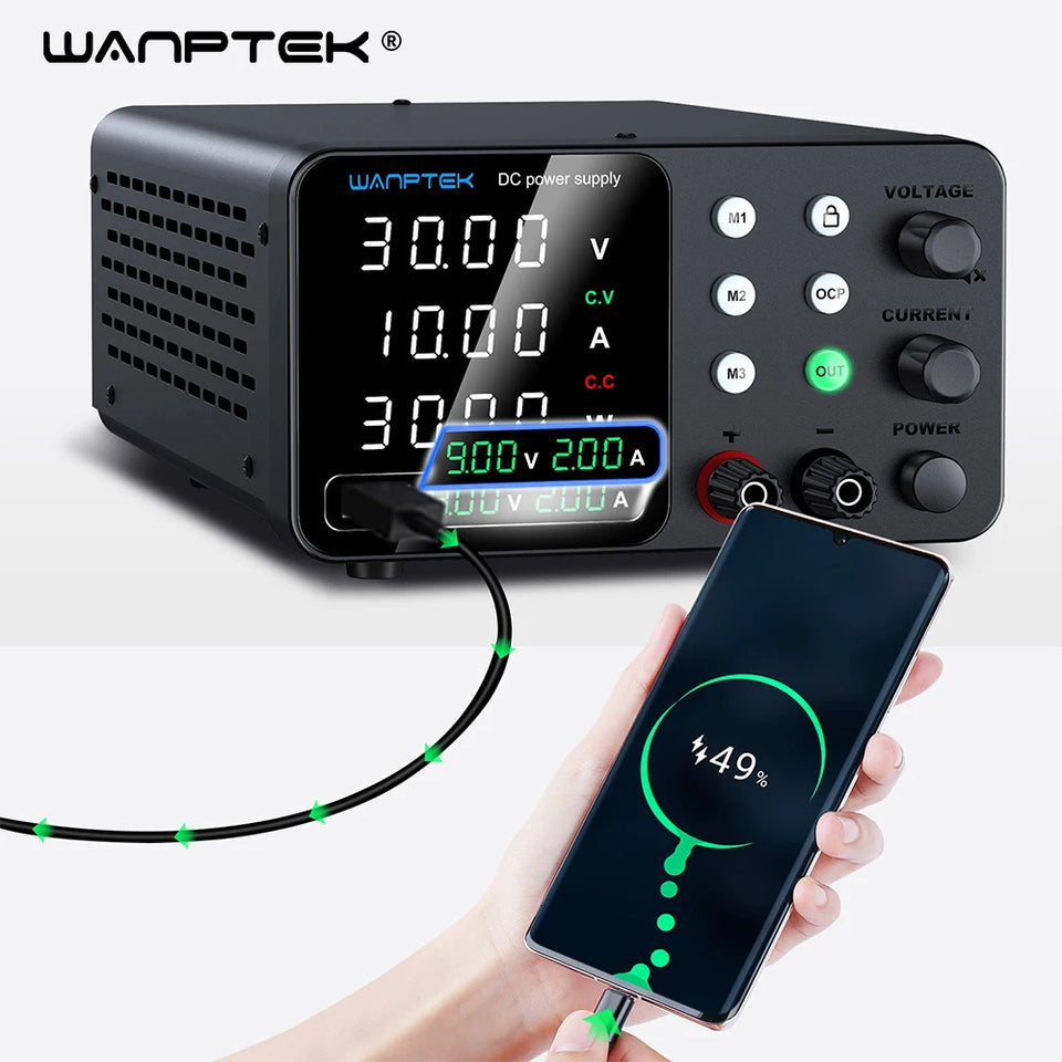Wanptek Adjustable DC power supply 30V 5A 10A 60V 5A 120V 3A 160V 2A Lab Bench Power Source Stabilized Voltage power supply