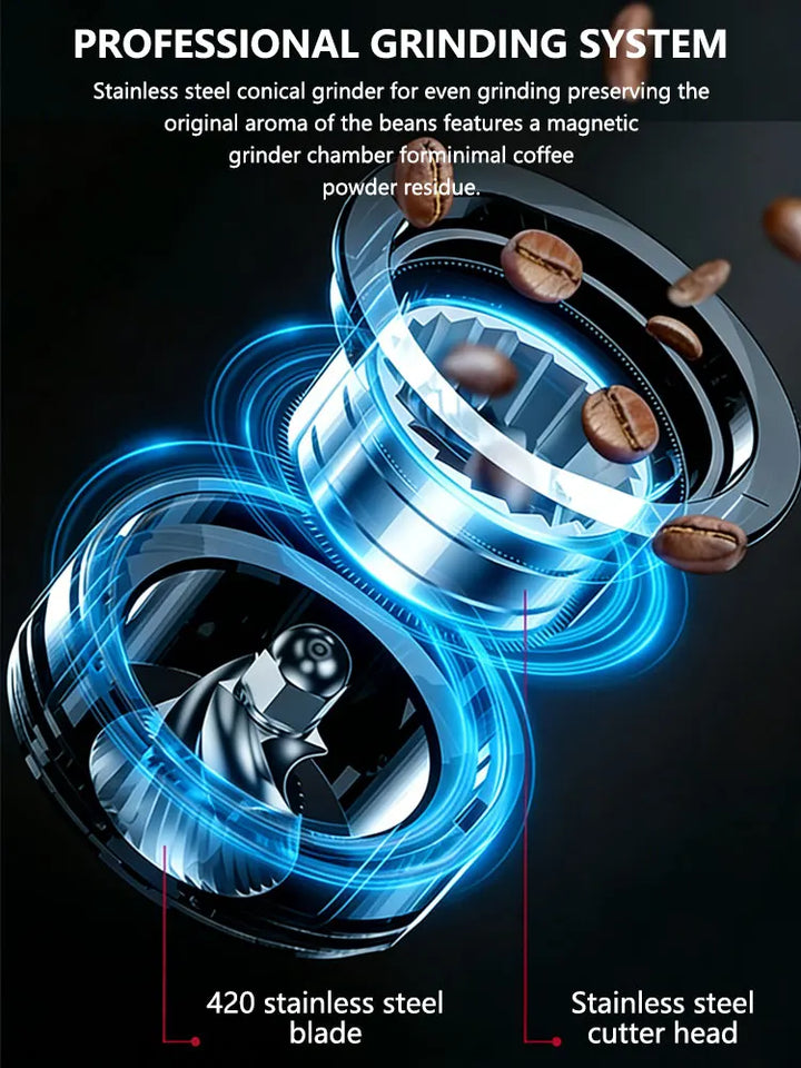 Coffee Grinder Electric Coffee Grinder Portable Coffee Bean Grinder USB Rechargeable Burr Mill  Home Kitchen Christmas Gift