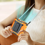Portable Waist Fan USB Rechargeable Clip on Wearable Belt Shirt Body Fan with Flashlight Cooling Waist Fan for Outdoor Travel