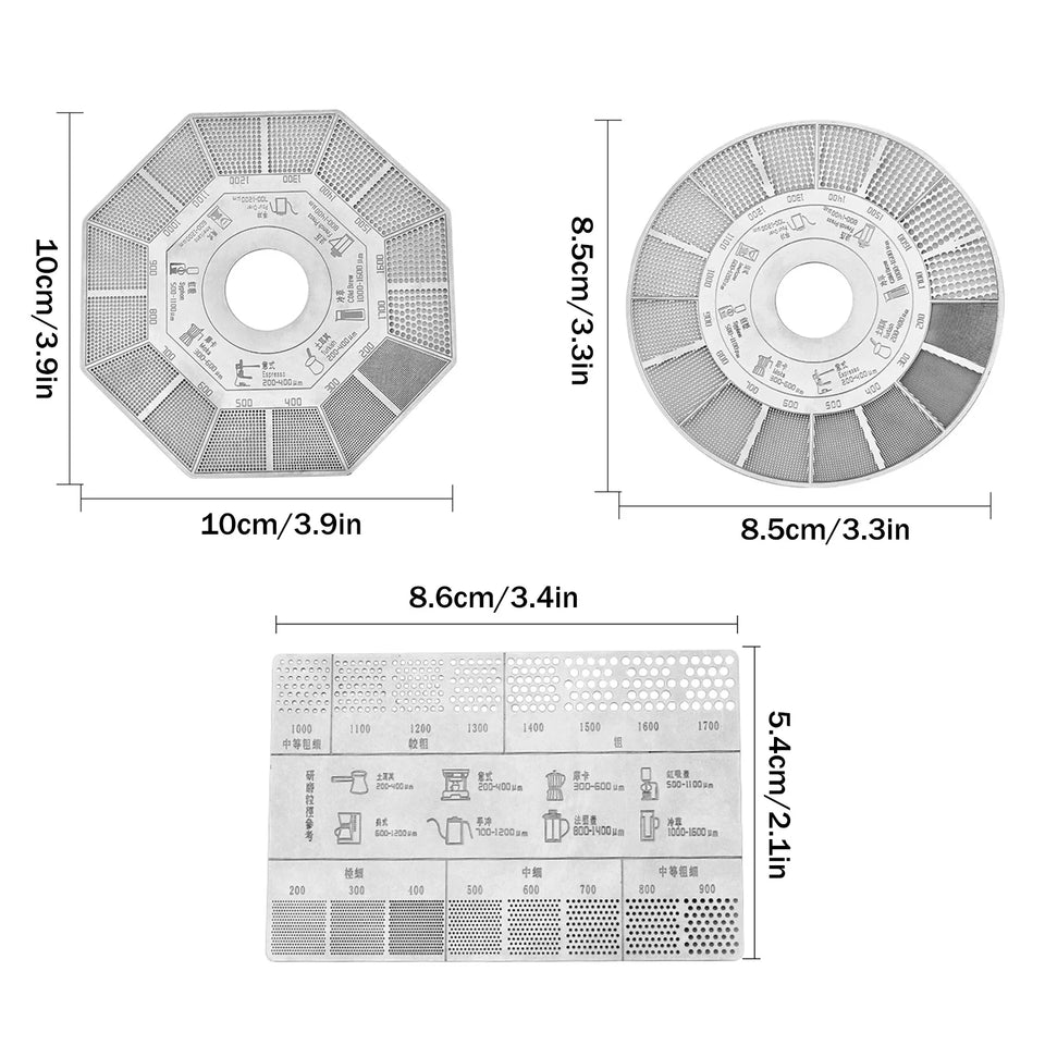Coffee Powder Grinding Thickness Reference Comparison Card Grinder Grinding Powder Thickness Comparison Scale Coffee Accessories