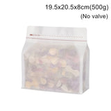 StoBag 50pcs White Cotton Paper Coffee Beans Packaging Bag with/No Valve Sealed for Powder Nuts Storage Stand Up Reusable Pouch