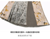 Blood Supply Original New Chinese Cheongsam Slim Dress Tie Tassel Jacquard Tunic Waist Sheath Long Trumpet Dresses Festival