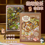 3D Miniature Scene Sticker Book, 40pcs/bag+1 tweezers set DIY Dollhouse Journal Scrapbooking Creative Gifts (Sticker Spark)