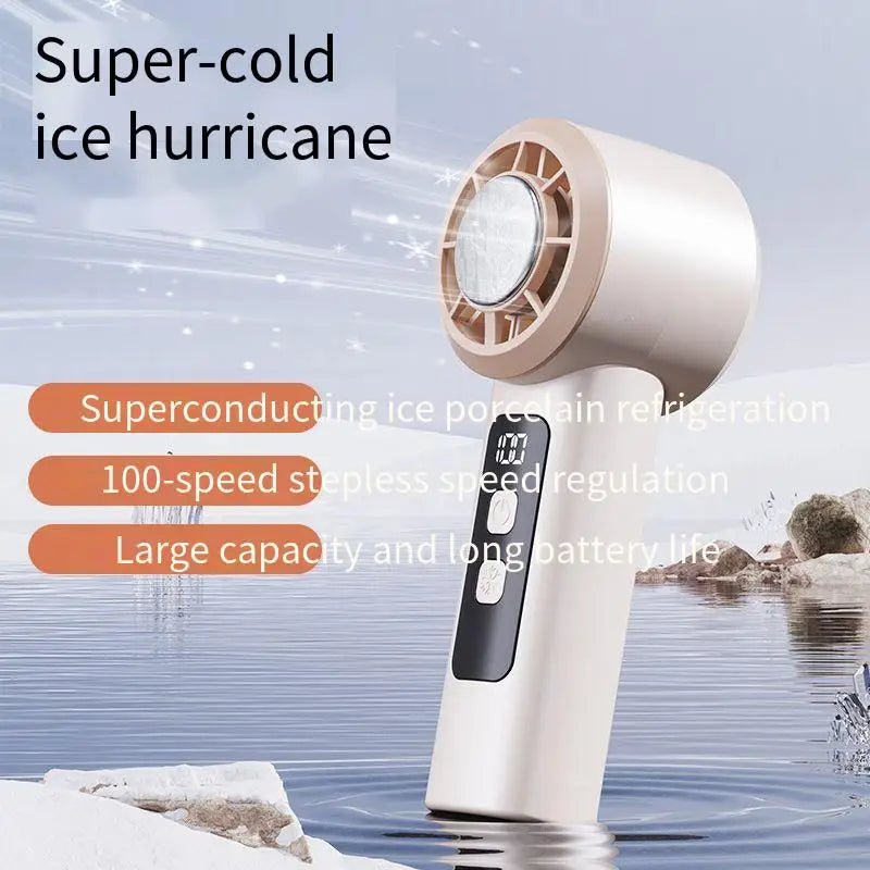 Refrigeration Turbo Cooling Mini Fan USB Adjustable Handheld Fan Suitable Office Outdoor Portable Personal Fan