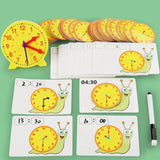 Montessori Toy Snail Clock Educational Toys Hour Minute Second Cognition Matching Puzzle Toys Kids Early Preschool Teaching Aids
