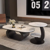 Italian minimalist new rock slab coffee table living room home simple modern high-end combination light luxury oval tea table