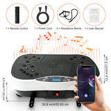 Vibration Plate Exercise Machine Portable Fat-Burning Machine Weight Loss 220 lbs Full-Body Workout Shaker BT Remote Control
