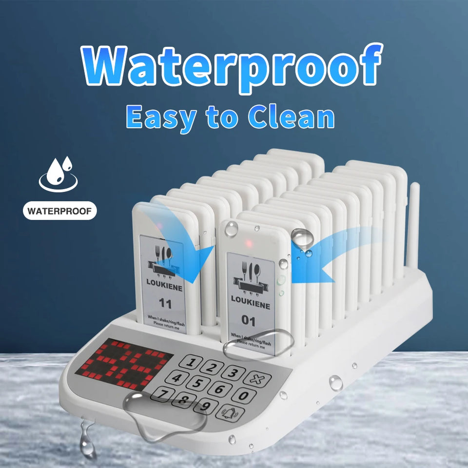 Wireless Restaurant Pager System Touch Panel Wireless Calling System Food Pager Guest Paging System for Coffee Shop Bar