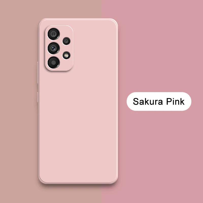 Official Square Liquid Silicone Phone Case for Samsung Galaxy A13 A23 A33 A53 A73 5G Soft Waterproof Mobile Back Covers Carcasas