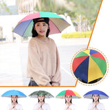 Hands-Free Umbrella Hat For Fishing Sun Protection Head-Mounted Sunshade For Outdoor Gardening Hiking Foldable Rain Cap