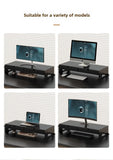 Carbon Steel Monitor Stand with Drawer Desktop Riser Shelf for Computer Office Desk Organizer Ergonomic Workspace Solution