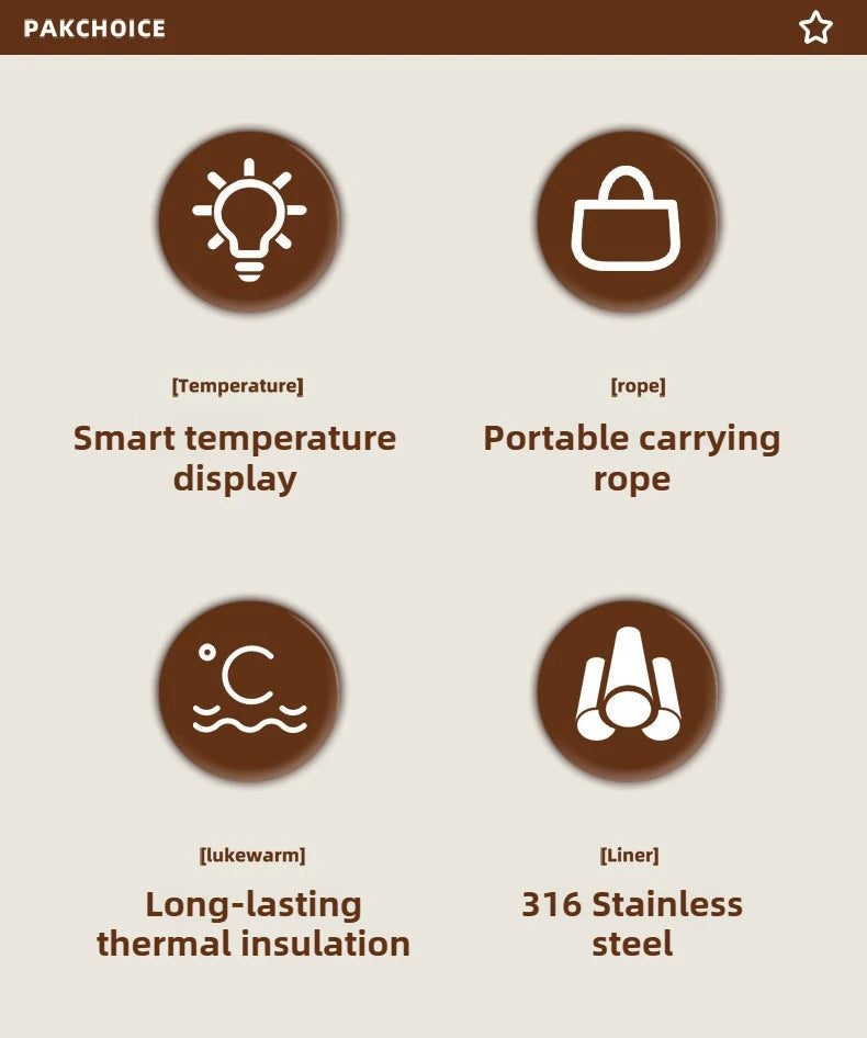 Smart Temp Display Stainless Steel Tumbler Thermal Mug Vacuum Insulated Coffee Cup Travel Thermos Cups Hot Water Bottle for Tea