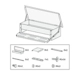 Treadle Chicken Feeder with Weatherproof Lid Rat Proof Chicken Feeder Metal Chicken Feeder for Chickens Ducks and Geese
