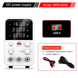 Wanptek Adjustable DC Power Supply 30V 60V 5A 10A Lab Bench Power Supply USB Interface Fast Charging Preset Voltage and Current
