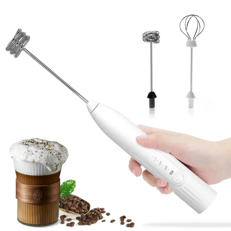 Electric Milk Froth Stirrer Wireless Coffee Whisk Handheld Egg Beater Cappuccino Foam Stirrer USB Portable Kitchen Tools Frother