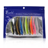 10Pcs 9cm T Tail Worm Soft Bait Plastic Fishing Soft Lure Paddle Tail Swim Baits for Bass Trout Freshwater Saltwater