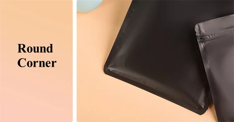 100PCS Matte Black Aluminum Foil Ziplock Packaging Bag Resealable Snack Coffee Sugar Beaf Biscuit Candy Tea Gift Storage Pouches