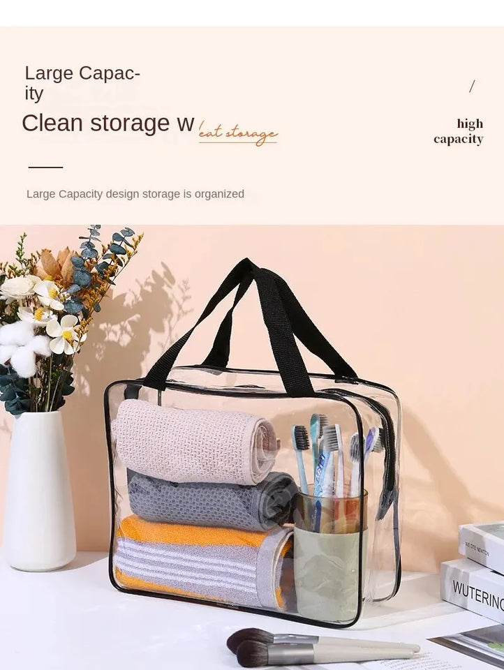 1/3Pcs Set Transparent Toiletry Bags Large Capacity Bag Travel Organizer Storage Pouch Makeup Cosmetics Bag Multifunction