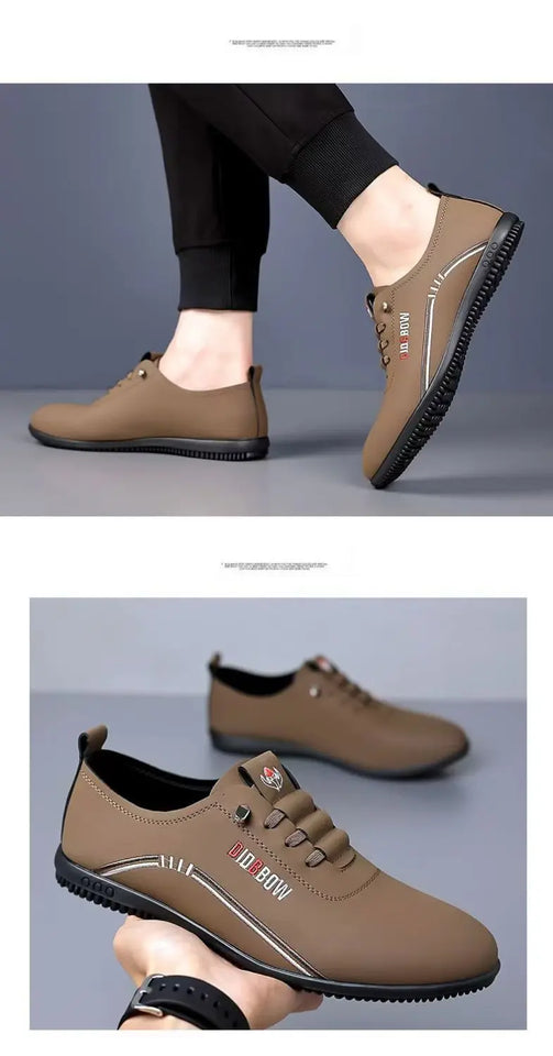 Retro Leather Shoes for Men Summer 2025 New Outdoor Lightweight Men's Loafers British Peas Shoes Men's Moccasins Tenis Masculino