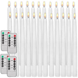 LED Flameless Taper Candles 6.5/11" Battery Operated Fake Flickering Candlesticks Electric Long Candles for Wedding Home Decor