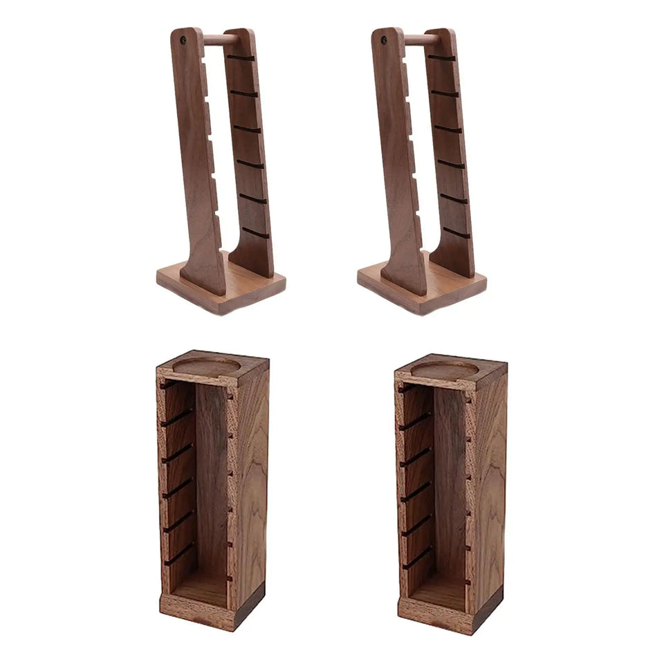 Coffee Powder Bowl Storage Shelf Wooden Multifunction Coffee Filter Basket