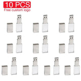 10PCS LOT High-speed Crystal USB Flash Drives 128GB Free Logo Pendrive 64GB Memory Stick 32GB 4GB Iron Box high-capacity U Disk