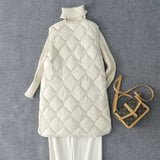 New Arrivals Korean X-long Sleeveless Puffer Jacket 2025 Autumn Winter Women Fashion Ultra Light Down Liner Warm Coats 3xl